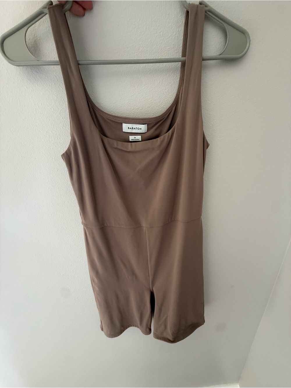 Aritzia Babaton Taupe Scoop Romper Bodysuit